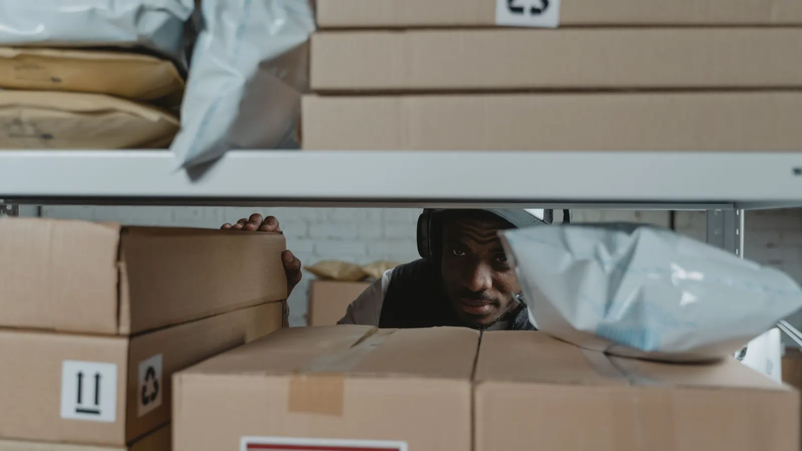Consignment boxes being checked against the order before dispatch