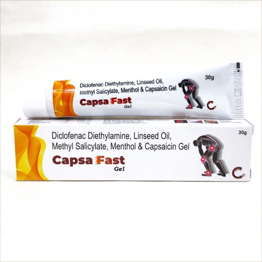 CAPSAFAST Gel — Diclofenac Diethylamine 1.16% w/w + Linseed Oil 1.00% w/w + Methyl Salicylate 3.00% w/w + Capsaicin 0.025% w/w + Menthol 5.00% w/w
