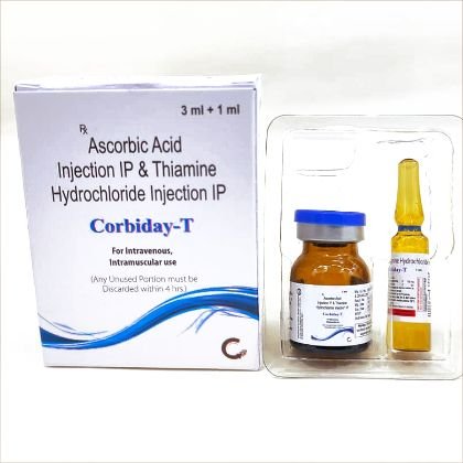 CORBIDAY-T Injection — Ascorbic Acid (vial) 500 mg + Thiamine Hydrochloride (ampoule) 100 mg