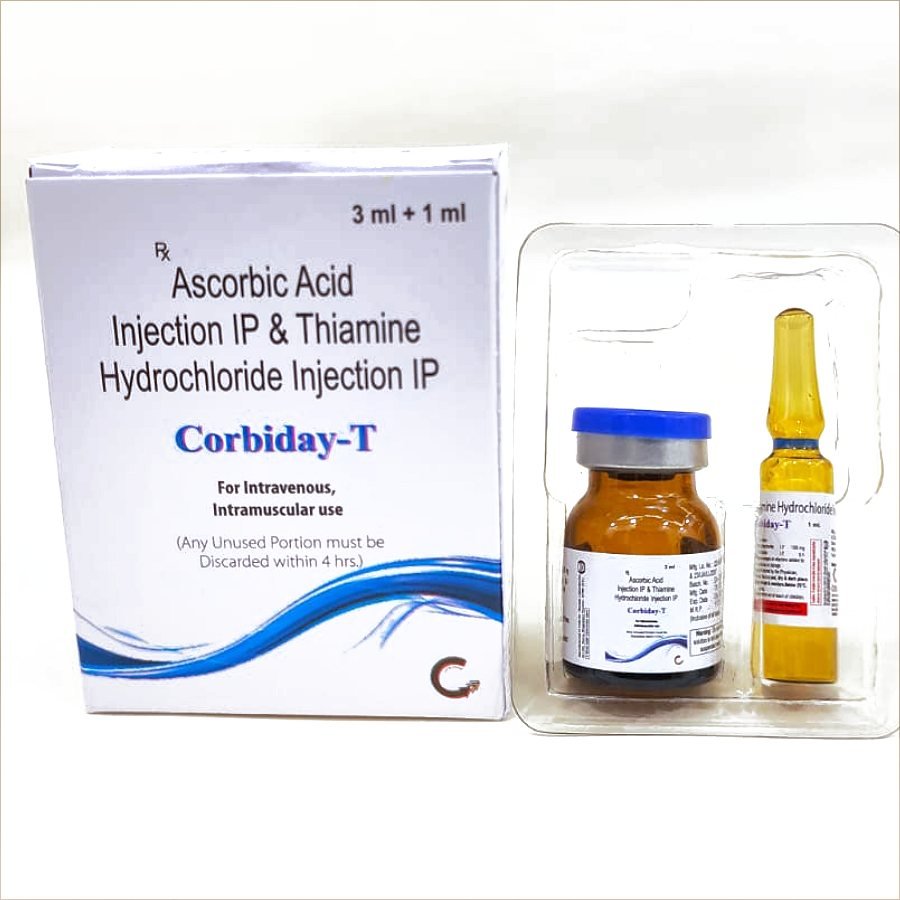 CORBIDAY-T Injection — Ascorbic Acid (vial) 500 mg + Thiamine Hydrochloride (ampoule) 100 mg