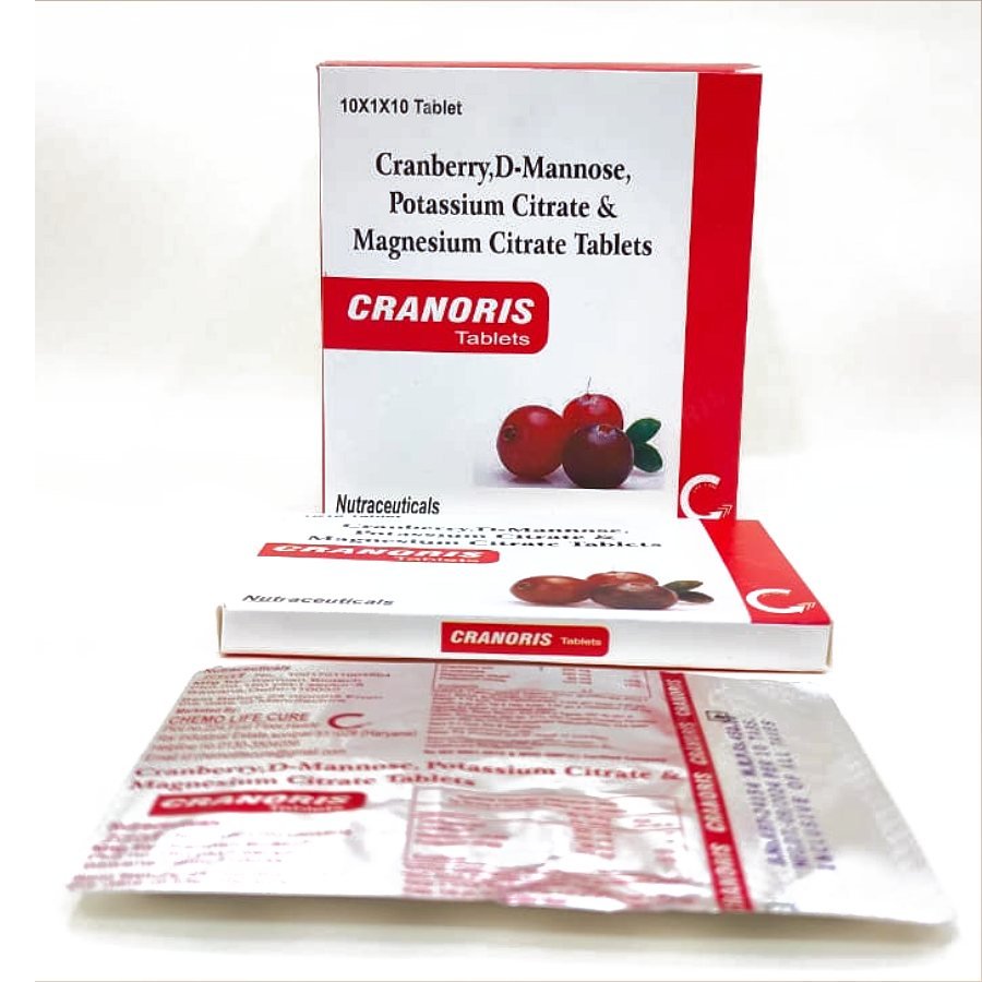 CRANORIS Tablet — Cranberry Extract 500 mg + D-Mannose 250 mg + Magnesium Sulphate 66 mg + Potassium Citrate 525 mg
