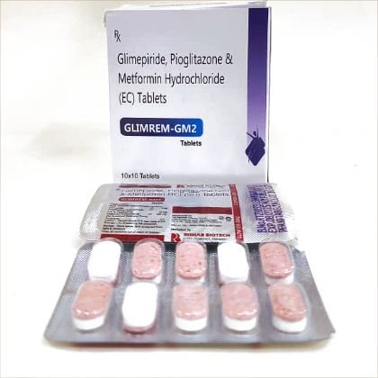 GLIMREM-GM 2 Tablet — Glimepiride + Metformin + Pioglitazone