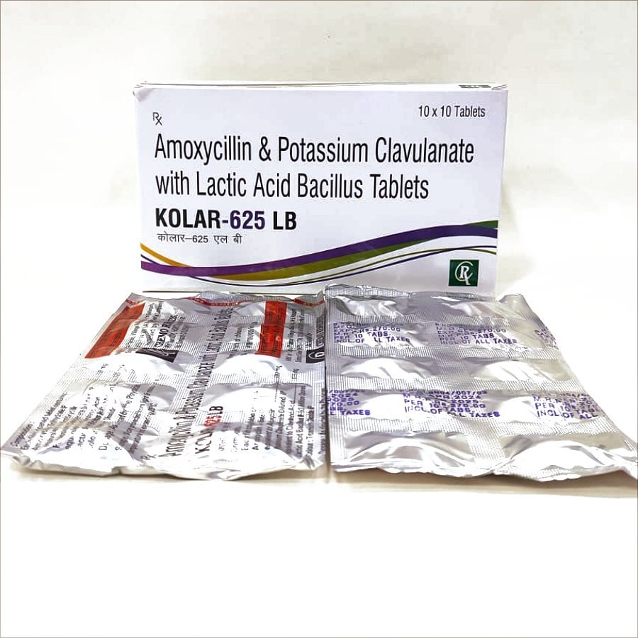 KOLAR-625 LB — Amoxycillin 500 mg + Potassium Clavulanate 125 mg + Lactic Acid Bacillus 60 million spores