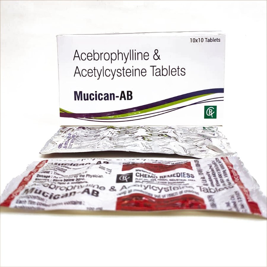 MUCICAN-AB Tablet — Acetylcysteine 600 mg + Acebrophylline 100 mg