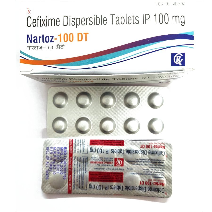 NARTOZ-100 DT Tabs — Cefixime 100 mg