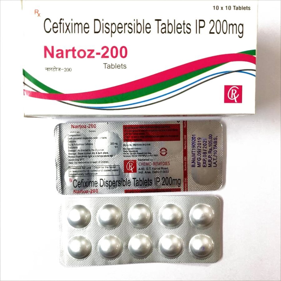 NARTOZ-200 DT Tabs — Cefixime 200 mg