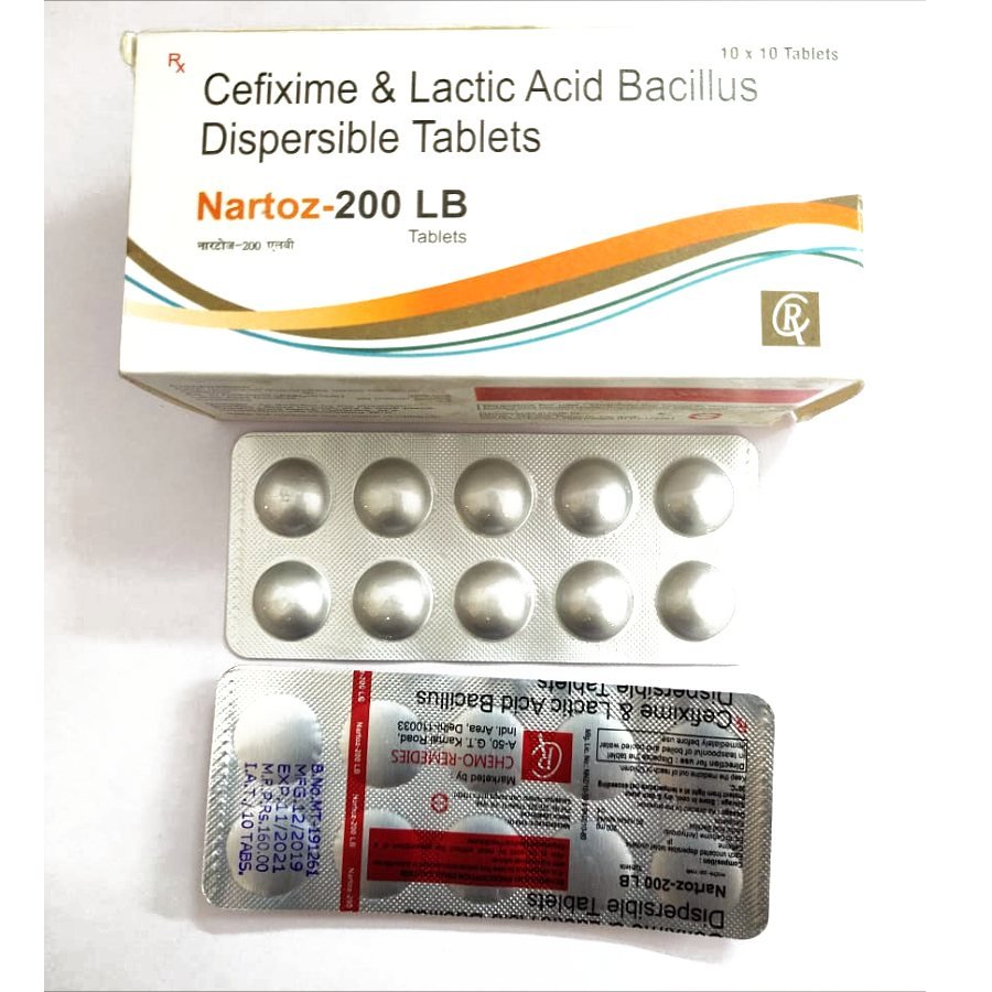 NARTOZ-200 LB Tabs — Cefixime + Lactic Acid Bacillus