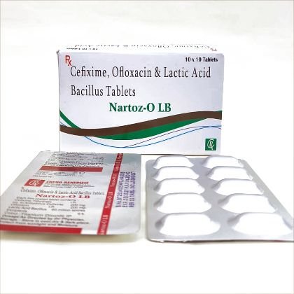 NARTOZ-O LB Tablet — Cefixime + Ofloxacin + Lactic Acid Bacillus
