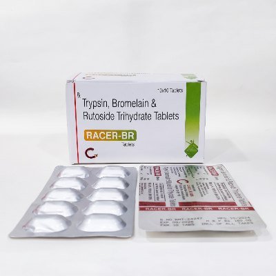 RACER-BR Tablet — Trypsin + Bromelain + Rutoside Trihydrate