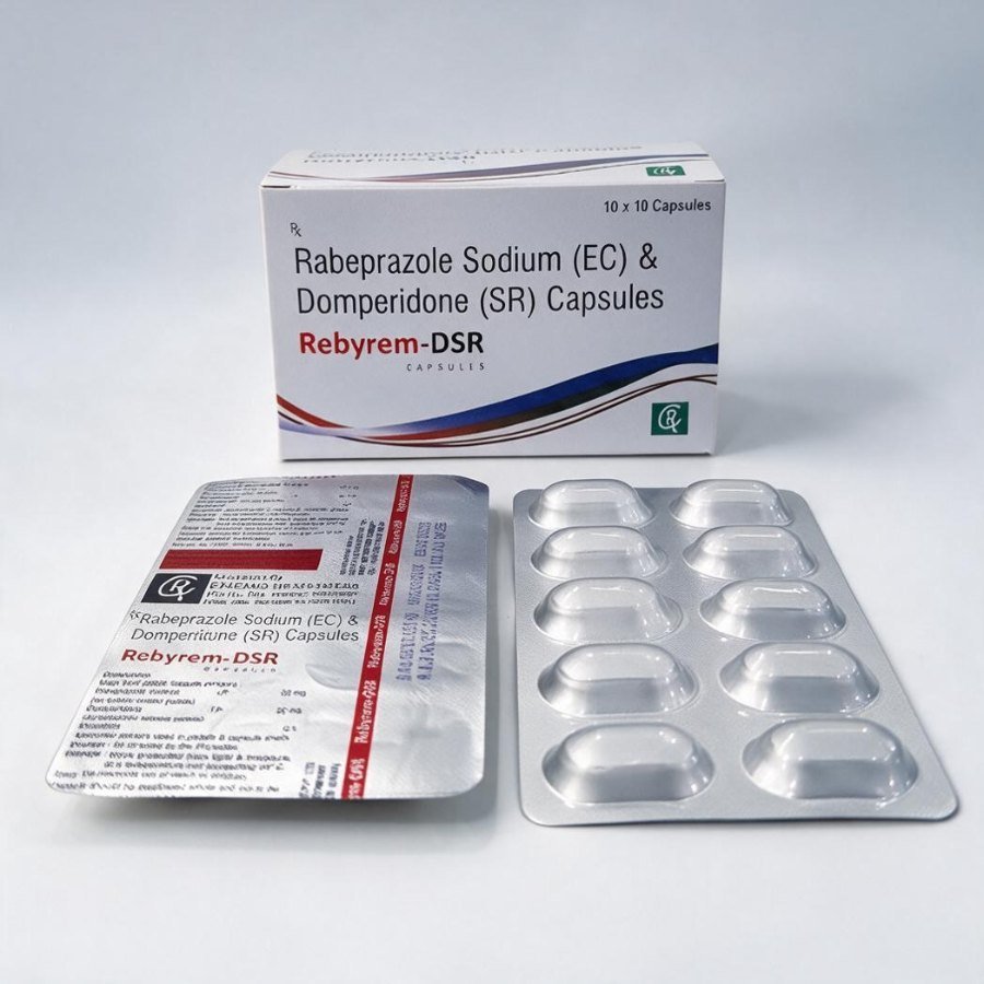REBYREM-DSR Capsule — Rabeprazole Sodium (EC) 20 mg + Domperidone (SR) 30 mg