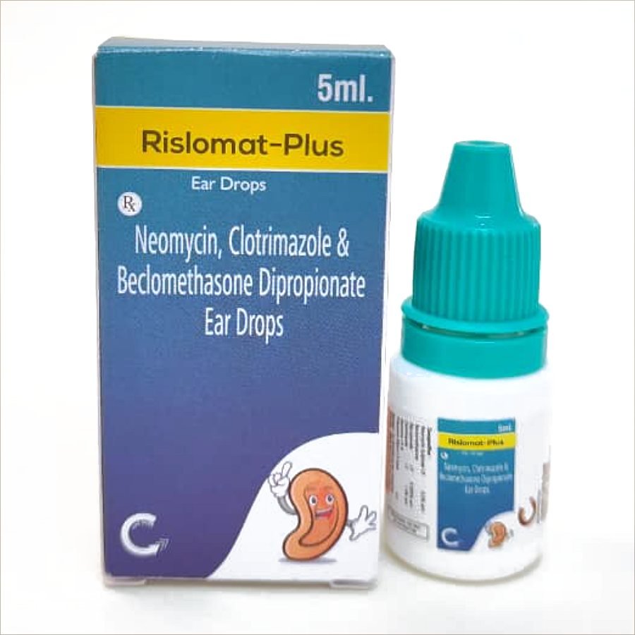 RISLOMAT-PLUS Ear Drops — Neomycin + Clotrimazole + Beclomethasone Dipropionate